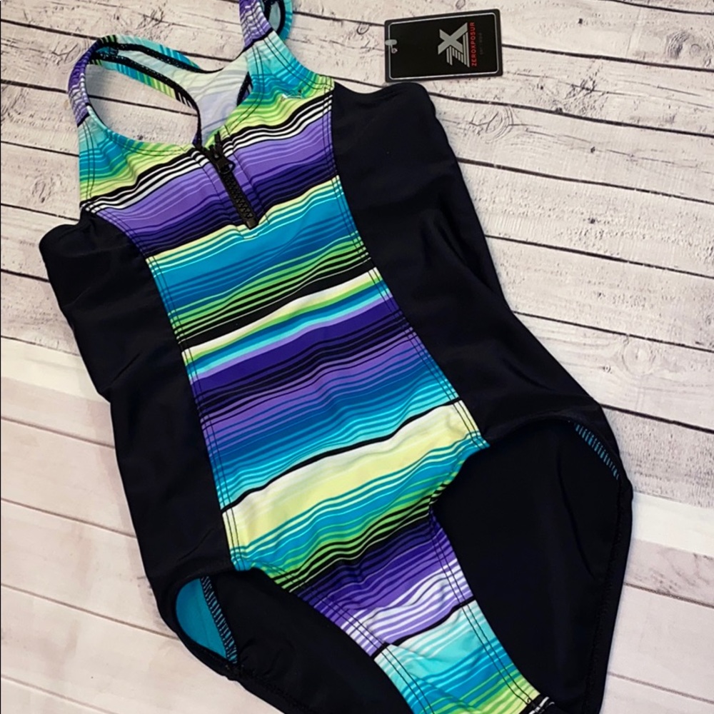 🧜🏻‍♀️ girls striped one piece swimsuit 🧜🏻‍♀️